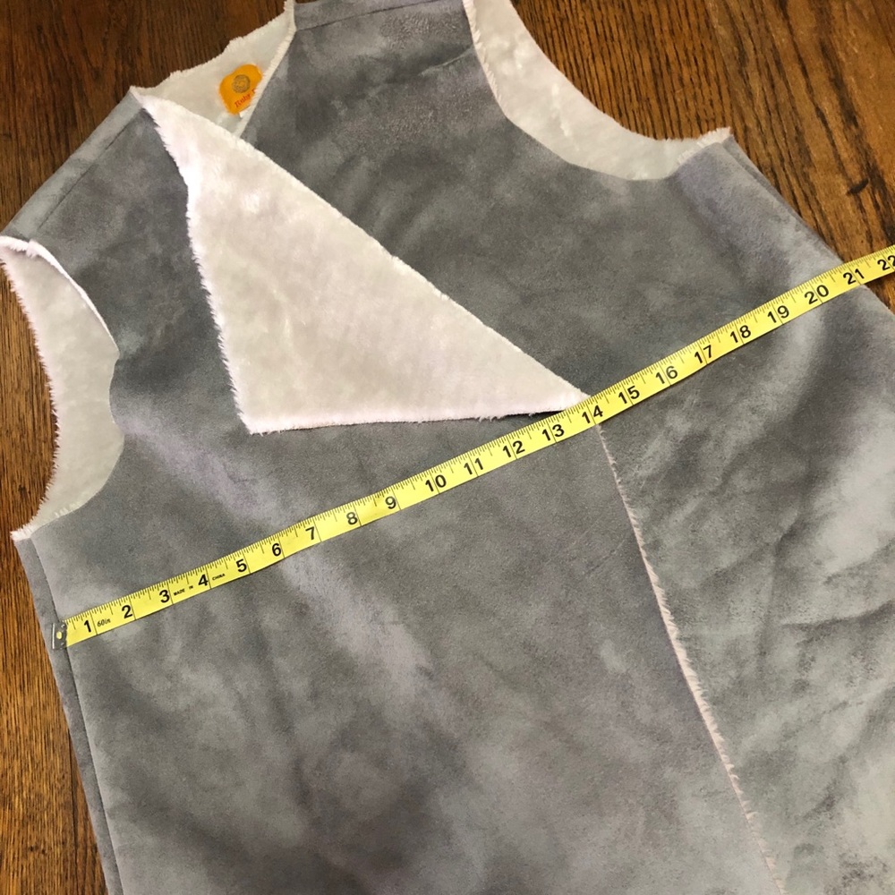 Ruby Road Faux Suede/Shearling Open Front Vest - Picture 9 of 11